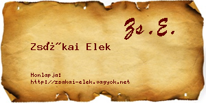 Zsákai Elek névjegykártya