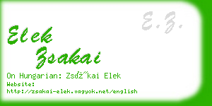 elek zsakai business card